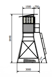 Caseta de seguridad 6mts, sin pasillo